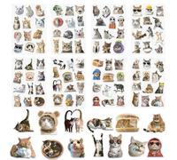 8pcs Clear Cat Stickers, Transparent Feline Decals for Laptops, Water Bottles, Luggage, Journals, Scrapbooks, Notebooks, Helmets, Bumpers, Walls, Windows, Phones, Guitars, Skateboards, Bikes, Cases