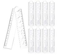 8Pcs Clear Folding Ruler 15/30cm Ruler Foldable,Precise Stationery Ruler Straight Geometric Rulers Plastic Measuring Tools for Kids School Office