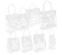 8Pcs Clear Handheld Bags Transparent Packing Bags for Travel and Organizing for Restaurants Shopping and DIY Projects