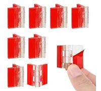 8Pcs Clear Plastic Hinges, Acrylic Small Hinges Self Adhesive Continuous Piano Hinge Folding Hinge Tools for Cabinet Aquarium Lid Furniture Display Stand Drawer Furniture DIY (35x25mm)