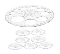 8pcs Clear Protractor Set for Geometry - High School & Middle School Math Classroom Supplies