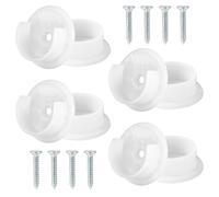 8pcs Closet Pole Sockets, Closet Rod Holders Solid Closet Rod End Supports Plastic Wardrobe Rail Bracket Tube Caps Accessories for Home Curtain Shower Room 1.38 Inch Bar