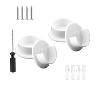 8pcs Closet Pole Sockets, White Plastic Closet Rod Bar Holders Bracket with Screwdriver Solid Wardrobe Tube Rail Support Fitting for 1-3/8in Shower Curtain Clothing Store