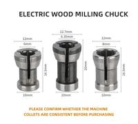 8pcs Collet Chuck Adapter Set, 6mm 6.35mm 8mm Split Bushing Converters, Carbon Steel Heat Treated, for Engraving Machine, Trimming Machine, Electric Router, Woodworking Tool Compatibility(6PCS)