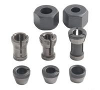 8pcs Collet Chuck Adapter Set, 6mm 6.35mm 8mm Split Bushing Converters, Carbon Steel Heat Treated, for Engraving Machine, Trimming Machine, Electric Router, Woodworking Tool Compatibility(8PCS)