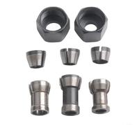 8pcs Collet Chuck Kit 6mm 6.35mm 8mm for Wood Routers Engraving Trimming Machines Electric Router Milling Cutter Adapter Set(8PCS)