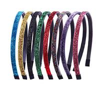 8Pcs Color Glitter Headband Headwear Sequin Hairbands Alice Band Hair Hoop for Women Girls