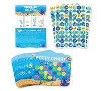 8PCS Color Toilet Training Reward Chart Set for Toddlers with 210 Reward Stickers and clear Instruc Tion Manual Interactive Potty Training Rewards Chart for 2-4 years Boys and Girls (Ocean)