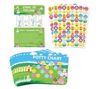 8PCS Color Toilet Training Reward Chart Set for Toddlers with 210 Reward Stickers and clear Instruc Tion Manual Interactive Potty Training Rewards Chart for 2-4 years Boys and Girls (Princess)