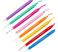 8Pcs Colored Curve Pens,Dual Tip Highlighter Pen Set with 8 Different Curve Shapes & 8 Colors Bold Lines,Student Colorful Permanent Art Markers Fluorescent Pens for Journaling Supplies Taking Notes