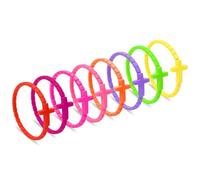 8PCS Colorful Silicone Cross Bracelets, Vibrant Multi-Color Religious Faith Bracelet Set, Stretchable Rubber Jesus Bracelets for Women & Men, Religious Christian Wristbands for Easter Baptism Church