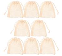 8pcs Cotton Linen Drawstring Soap Foaming Bag for Travel Storage