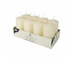 8pcs Cream Church Pillar Candles Long Burn Large Dinner Candles 50 X 100 MM