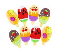 8PCS Creative Ice Cream Shaped Erasers Fun Ice-Lolly Erasers for Kids Student Writing Note Taking School Supplies Eraser Toy for Children