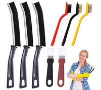 8Pcs Crevice Cleaning Brush Set with Scraper, Hard Bristle Cleaning Supplies Bathroom Crevice Brush Groove Cleaning Brushes, Non-Scratch Multifunctional Crevice Cleaning Tool for Home Bathroom Kitchen