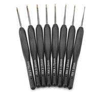 8Pcs Crochet Hook Set, Aluminum Ergonomic Hooks with Smooth Finish for Free Crocheting, 1.0mm to 2.75mm Knitting Needles for Beginners Crafters Home Decor Amigurumi Projects
