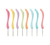 8pcs Crochet Hooks Ergonomic Design Iron Material Bend Handle Knitting Needles Set for Making Scarves Socks
