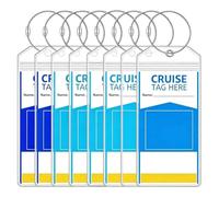 8Pcs Cruise Luggage Tag Holder for P&O with Zip Seal and Steel Loops