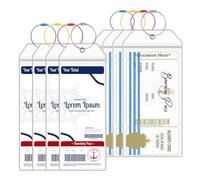 8Pcs Cruise Luggage Tag Holder, Waterproof Cruise Luggage Tags, Transparent Luggage PVC Tag in 2 Sizes, Cruise Luggage Tags with Zip Seal & Steel Loops, Clear Suitcase Tags for Suitcase Travel