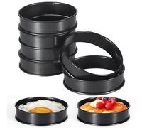 8Pcs Crumpet Rings, 10cm Crumpets Cooking Rings Non Stick, Stainless Steel Double Rolled Baking Rings English Muffin Ring Round Cake Rings Egg Burger Rings Mold for Baking Cooking
