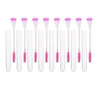 8pcs Crystal Acrylic Eyelash Mascara Brush Comb Tube for Women Makeup | Easy-hold Handle, Fits Eye Contours, Natural Finish, Simple Storage, Makeup Tool for Daily Use