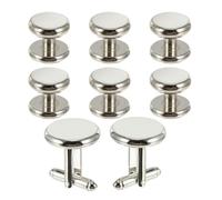 8pcs Cuff Links Set Copper French Style for Formal Shirts | Classic round Design, Business Meetings and Formal Attire, Versatile Styling with Easy Organization