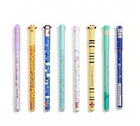8Pcs Cute Animal Erasable Gel Pens, 8 Adorable Designs Rabbit Giraffe Penguin Dinosaur Unicorn Bee Turtle Astronaut, Plastic Cartoon Neutral Pens for Kids Students, School Office Stationery Gifts（2）