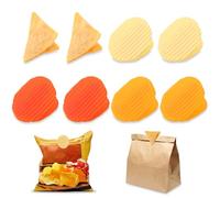 8Pcs Cute Bag Clips for Food Storage Novelty, Funny Sealing Clip Chip Potato Shaped, Food Bag Sealer Clip for Snack Bread Home Kitchen Snack Storage (6round + 2triangular)