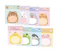 8pcs Cute Sticky Notes, Self-Stick Note Pads Contain Assorted Cartoon Animal Pattern, to Do List Memo Notes for Pet Lovers Office Home School Supplies Roommates Gift
