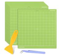 8Pcs Cutting Mat for Cricut, 12”X12” Standardgrip Green Cutting Mats, Non-Slip&Durable Replacement Cutting Mat Compatible with Cricut Maker/Maker 3/Explore 3/Air/Air 2/One,with 1Scraper and 1 tweezers
