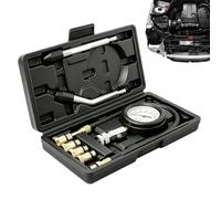8pcs Cylinder Compression Tester Kit - 0-300 Psi Engine Pressure Test Tool | Engine Diagnostic Gauge Set for Car, Motorcycle, Atv, Small Engines - Chrome Alumina Steel