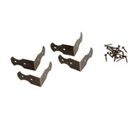 8pcs Decorative Corner Protectors Retro Luggage Box Corners Iron Brackets Furniture Desk Edge Cover Antique Bronze 41mm/24mm for Table(L)