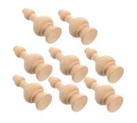 8pcs Decorative Wood Finials Roman Column Style Beige Wooden