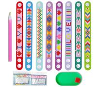 8Pcs Diamond Art Painting Bracelets DIY Diamond Art Bracelet Kit DIY Diamonds Wristbands Mosaics Stickers Kit Colorful Dot Diamonds Dot Bracelet Decorative Wristband Band Bracelets Arts and Crafts Kid