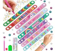 8Pcs Diamond Painting Bracelets DIY Diamond Friendship Bracelet Mosaics Wristbands Making Arts Craft Kit for Girls Birthday Christmas Party Favors Exchange Gifts Supplies