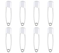 8pcs Diaper Pins - Stainless Steel Plastic Head Safety Lock Nappy Pins - 2.2 Inch with Locking Closures