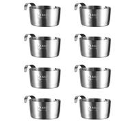 8PCS Dipping Bowls,Stainless Steel Small Milk Jug,Milk Jug Set Durable and Long-Lasting Sauce Dish,Dip Bowls,Suitable for Coffee Bar Home Kitchen Office Sushi Cereal Salad(Silver/2.4 * 2.1 * 1.29in)