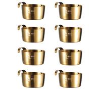 8PCS Dipping Bowls,Stainless Steel Small Milk Jug,Milk Jug Set Durable and Long-Lasting Sauce Dish,Dip Bowls,Suitable for Coffee Bar Home Kitchen Office Sushi Cereal Salad(Gold/2.4 * 2.1 * 1.29in)