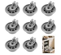 8pcs Dishwasher Basket Wheel Lower Basket Wheel, Universal Replacement Rollers with Safety Clips, Heavy Duty ABS Plastic Spare Parts for dishwasher Cutlery, Dishwasher Parts & Accessories