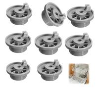 8pcs Dishwasher Wheel for Lower Basket, Universal Replacement Rollers Set Compatible with Zanussi Electrolux AEG El-ectrolux Dishwasher Cutlery Basket Rollers
