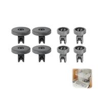 8pcs Dishwasher Wheel for Upper and Lower Basket Universal Replacement Rollers Set Compatible with Dishwasher Zanussi Electrolux AEG Cutlery Basket Rollers Easy to Install Repair Kit