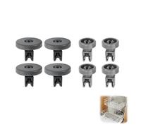 8pcs Dishwasher Wheel for Upper and Lower Basket, Universal Replacement Rollers Set Compatible with Zanussi Electrolux AEG El-ectrolux Dishwasher Cutlery Basket Rollers