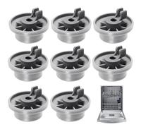 8Pcs Dishwasher Wheels Lower Basket,Rack Wheel Replacement,Tray Bottom Dish Diwasher Place Rollers,Universal Castors Wheelbarrow Small Casters,Moving Swivel Trolly,for Bosch Furniture Chair Trolley