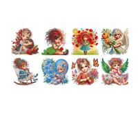 8PCS DIY Diamond Painting Refrigerator Magnet Kit Special Shape Rhinestone Refrigerator Stickers Art Magnet Fridge Stickers Easy DIY Crafts for Beginner Adult Home Decor Gift