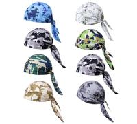 8Pcs Do Rag Skull Cap for Men Women Sweat Wicking Doo Rag Helmet Liner Cooling Cap Motorcycle Cycling Head Wraps Bandana Beanie Hat