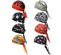 8Pcs Do Rag Skull Cap for Men Women Sweat Wicking Doo Rag Helmet Liner Cooling Cap Motorcycle Cycling Head Wraps Bandana Beanie Hat