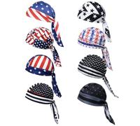 8Pcs Do Rag Skull Cap for Men Women Sweat Wicking Doo Rag Helmet Liner Cooling Cap Motorcycle Cycling Head Wraps Bandana Beanie Hat