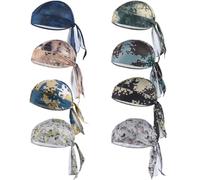 8Pcs Do Rag Skull Cap for Men Women Sweat Wicking Doo Rag Helmet Liner Cooling Cap Motorcycle Cycling Head Wraps Bandana Beanie Hat