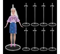 8pcs Doll Stands for 9-11 Inch Dolls, Acrylic Doll Stands Display Holder, Adjustable Doll Support Bracket Action Figure Stand Doll Accessories for DIY Craft Dolls Making Supplies, 25.5cm