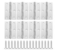 8Pcs Door Hinges 75mm, Stainless Steel Folding Butt Hinges with 48 Screws, Heavy Duty Ball Bearing Door Hinges for Wood, Cabinets, Windows, and Wooden Boxes, Furniture Hardware